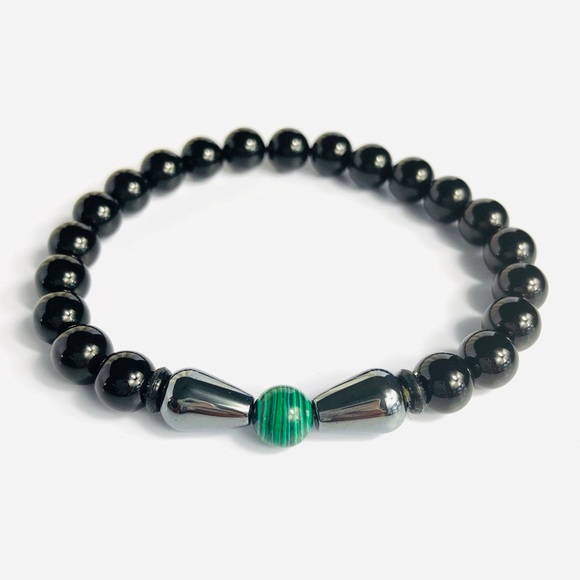 Ashley Jane Milan Other - GEMSTONE | Mens Malachite Hematite Beaded Bracelet
